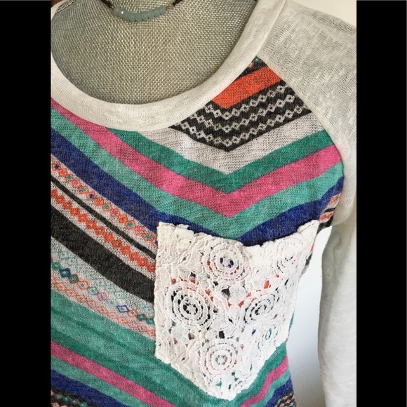 Flamingo Urban Fun&Flirty Pattern Lace Pocket Top - Picture 2 of 7